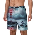 thumbnail image 2 of Gaeub Lighthouse in a Stormy Sea Mens Swim Trunks Stretch Beach Shorts Quick Dry for Men Swim Shorts Swimwear with Pockets- 3X-Large, 2 of 9