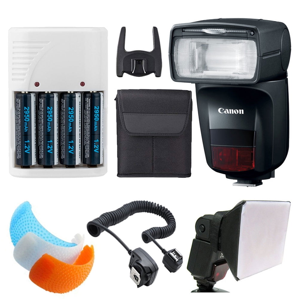 Canon Speedlite 470EXAI + Off Camera Flash Cord + 4 AA Rechargeable