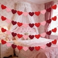 thumbnail image 7 of NOGIS 5 Pack Valentines Day Decorations Galentine's Day Felt Heart Garland Banner for Mantle, Wall, Party Supplies - Hanging Hearts Decorations for Galentine's Decor (Three Color), 7 of 7