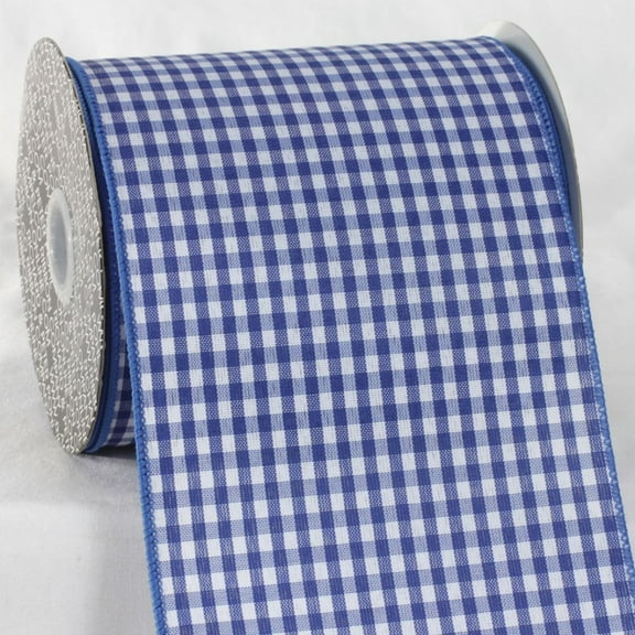 The Ribbon People Blue and White Checkered Ribbon 5" x 20 Yards