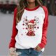 thumbnail image 2 of Moda mujer estampado o-cuello pulóver Tops manga larga cómoda blusa sudadera Fridja FKASFK787, 2 of 4