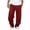 #0013-Wine, variant on Qiyinn Man Fashion Casual Comfy Solid Color Loose Summer Drawstring Pockets Pants