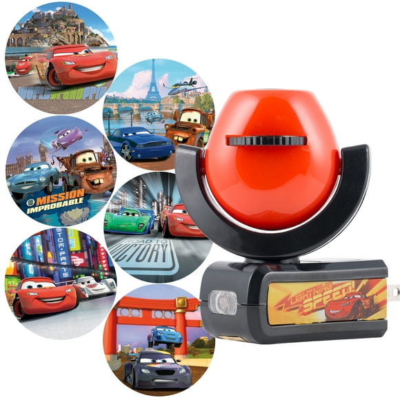 Projectables, 6-Image, Cars LED Night Light, Plug-In, Dusk-to-Dawn, for Kids, Lightning McQueen, Mater, Holly on Ceiling, Wall, or Floor, 11740