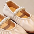 thumbnail image 5 of Toddler Cute Flats Pearls Decor Soft Sole Round Toe Flat Dress Shoes Girls Fashion Comfy Footwear for Daily Casual Wear Beige 2 Big Kids, 5 of 6