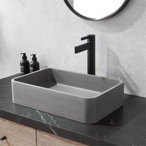 Vinnova 9259-BAS-GR Avila Grey Concrete Rectangular Vessel Bathroom Sink
