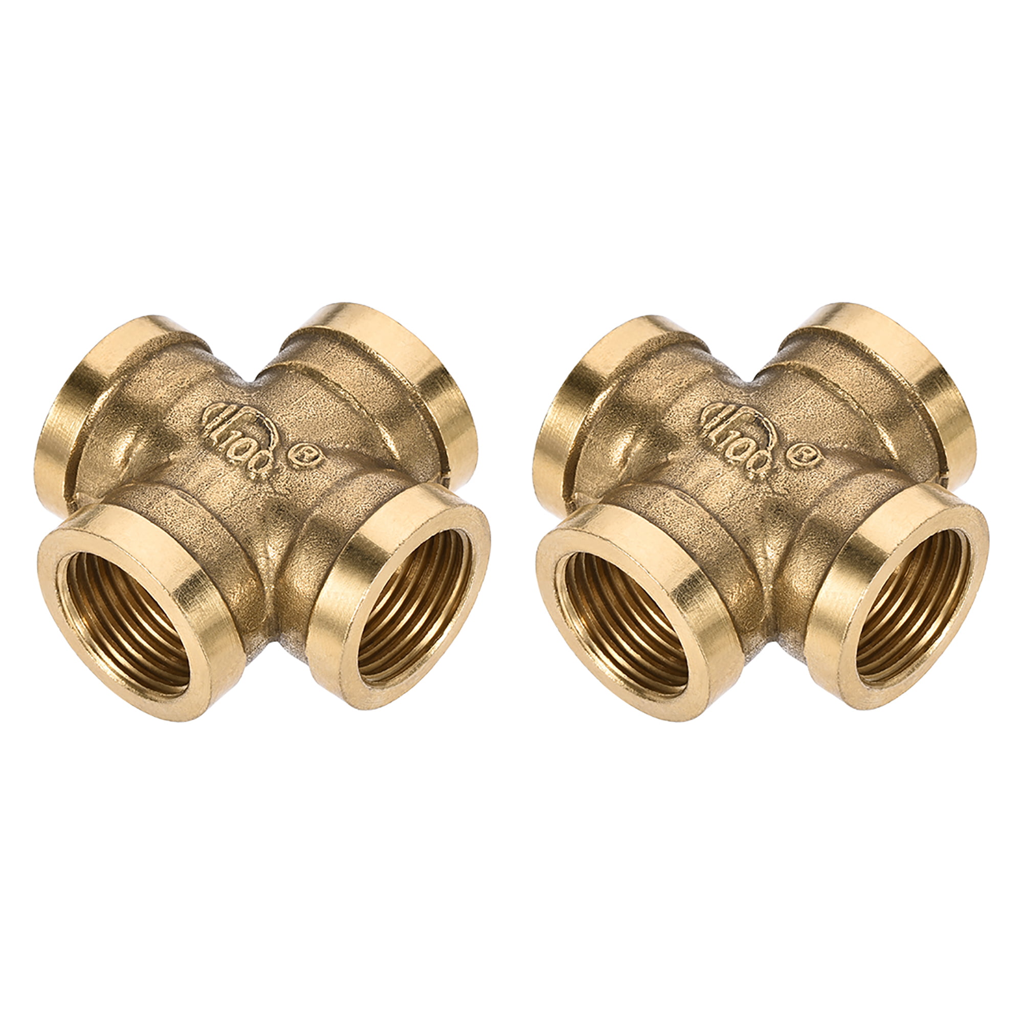 2PCS 1/4" Female BSP Brass Tee 3 Ways Coupler Adapter Fitting Connector Plumbing 