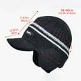 thumbnail image 3 of Weikingp Baseball Cap Men Winter Hat Fleece Lined Cuff Knit Hats With Visor Warm Earflaps Ski Cap Womens Baseball Caps Sun Hat (Clearance) Navy polyester, 3 of 4