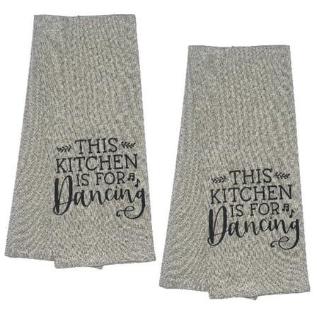 This Kitchen is for Dancing, Two-Piece 100% Cotton Flour Sack Kitchen Towels Size: 15 X 25 Inch.