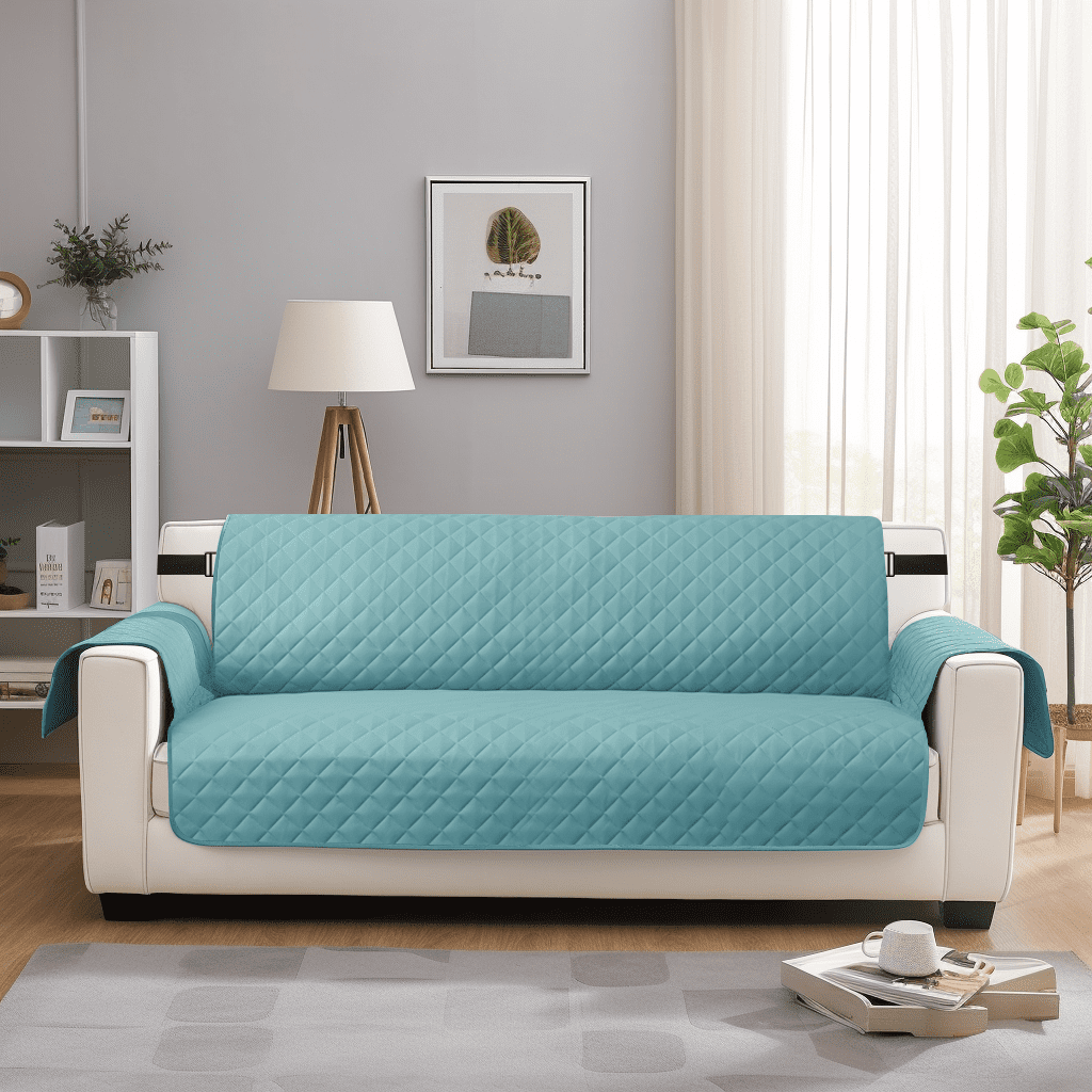NEWEEN 100% Waterproof Sofa Cover Machine Washable Reversible Couch Cover Non Slip Furniture Protector Slipcover for Dogs, Children, Pets, Loveseat Size, Blue
