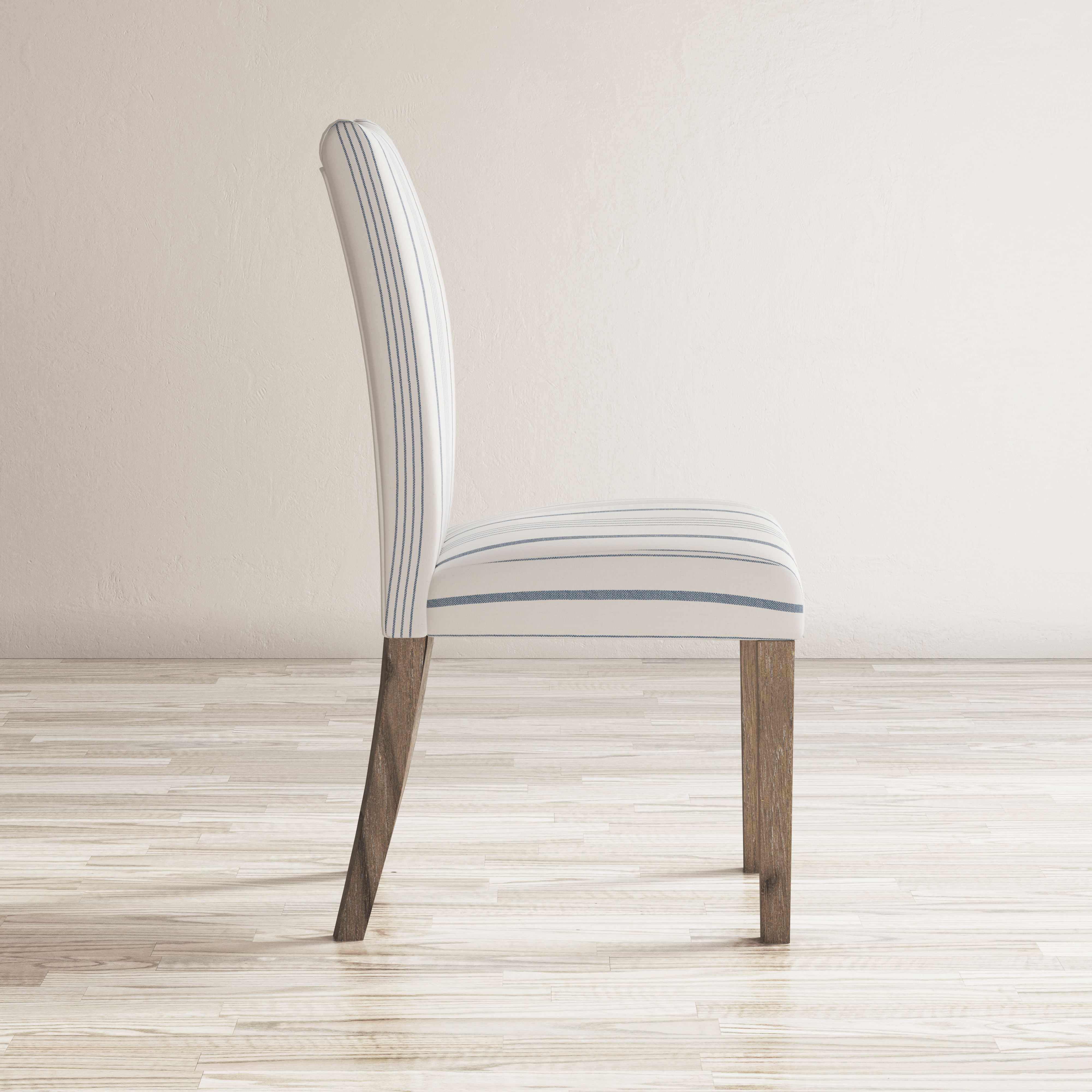 Jofran Eastern Tides Coastal Wire-Brushed Acacia Upholstered Parsons Dining Chair (Set of 2)