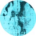 thumbnail image 1 of Ahgly Company Indoor Round Abstract Light Blue Modern Area Rugs, 3' Round, 1 of 4