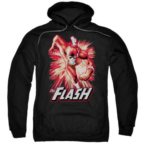 JLA Justice League Flash Red &Amp; Gray Adult Pullover Hoodie Sweatshirt Black