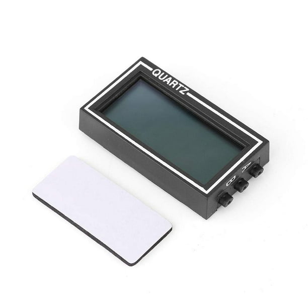 Kleine Auto-Armaturenbrett-Digitaluhr LCD-Anzeige Uhrzeit Datumsanzeige  Selbstklebende Digitaluhr mit Ständer 