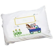Personalized Blue Farm Truck Pillowcase