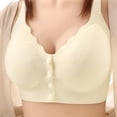 thumbnail image 2 of MGDXOX Women Front Multi Button Ribbed Maternity Nursing Bra Wide Adjustable Straps Plus Size Full Coverage Soft Comfort Bra Beige XXXL, 2 of 5