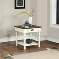 thumbnail image 2 of Joanna Farmhouse Two-tone Ivory and Mocha Wood End Table, 2 of 7