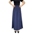 thumbnail image 5 of Manxivoo Women's Pants Fashion Pleated Wide Leg Pants Women's Spring and Summer High Waist Loose Slim Middle Aged Women's Pants Nine Points Culottes Casual Swing Pants Sweatpants Women Navy, 5 of 5