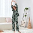 thumbnail image 5 of FORMRS Womens Pajama Set Long Sleeve Top and Pants with Pockets Soft Comfy Lounge Sleepwear, Sizes S-2XL, Mystic Crows Pattern, 5 of 7
