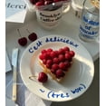 thumbnail image 2 of Plate French Handwritten Blue Font Western-style Ceramic Tableware Dessert Plate Gourmet Good-looking, 2 of 8