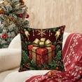 thumbnail image 2 of chaungfeng Christmas Linen Pillow Cover, Christmas Reindeer Snowman Printed Pattern Decorative Sofa Cushion Cases, 45x45cm Holiday Decor, Soft Fabric, for Living Room, Bedroom, Chair, 2 of 6
