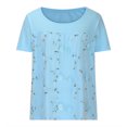 thumbnail image 5 of Fesfesfes Oversized Tees for Women's Summer Temperament Lace Patchwork Mesh Printed Plus Size T-shirt Top Gym Tops 10(XL), 5 of 9