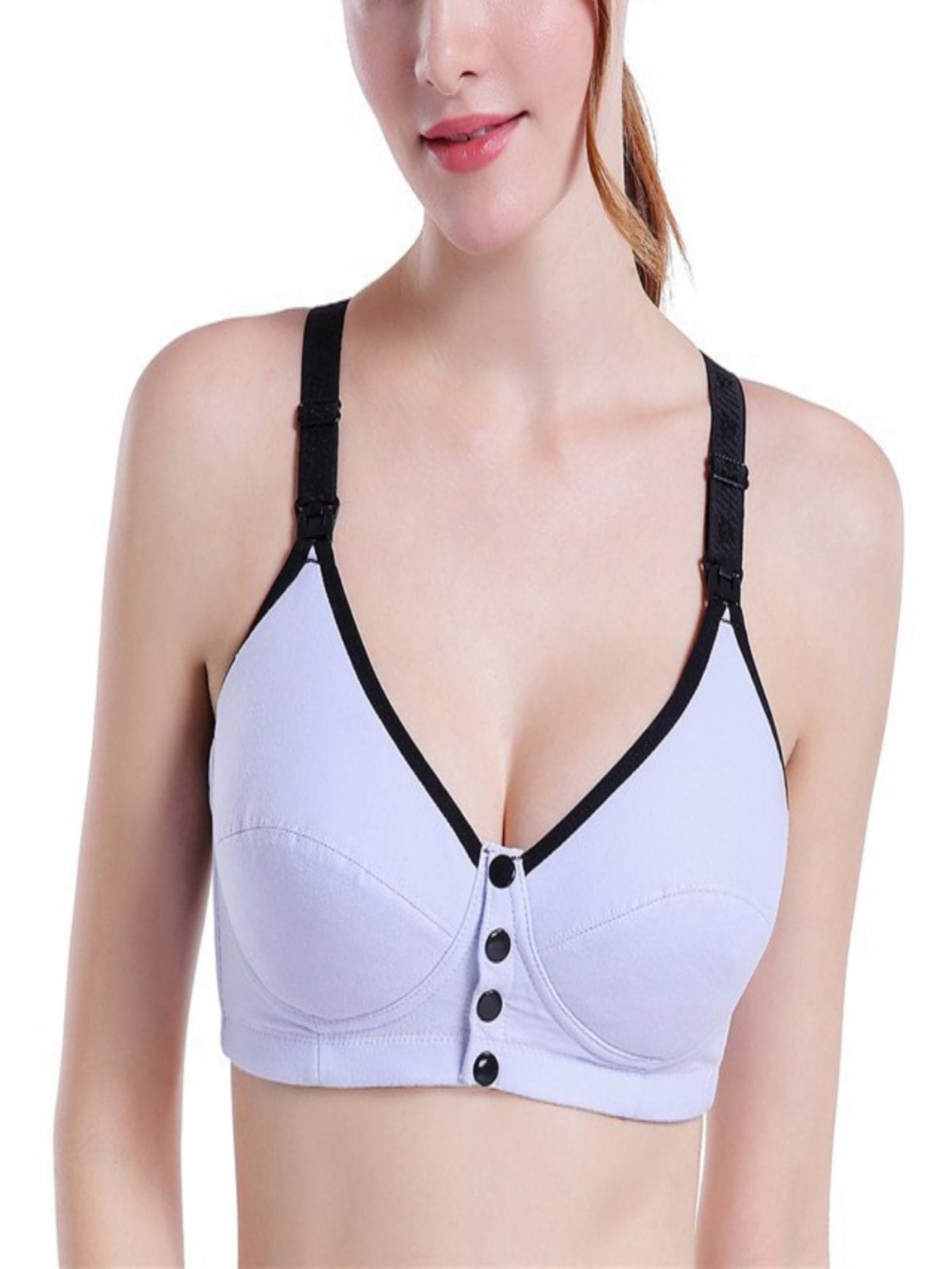 Luxsea Body Seamless Maternity Nursing Bra with Pads Seamless Clip Down Deep V Neck Push Up