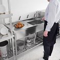 thumbnail image 3 of GloryStar Évier Utilitaire Est Fait d'Acier Inoxydable avec un Seul Bol et Comprend un Ensemble Complet de Robinet, Offrant une performance Fiable et une installation Facile pour la Lessive, les Cuisines, les garages, 3 of 7