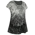 thumbnail image 4 of PrettyGuide Women's Sequin Top Shimmer Glitter Loose Bat Sleeve Party Tunic Tops, XX-Large, 4 of 7