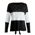 thumbnail image 3 of Fesfesfes Women Sweaters Crewneck Stripe Print Knit Tops Casual Long Sleeves Sweater Tops Plus Size $10, 3 of 9