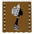 thumbnail image 3 of Ambesonne African Shower Curtain, Woman in Culture Clothes, 69"Wx70"L, Brown White Black, 3 of 3