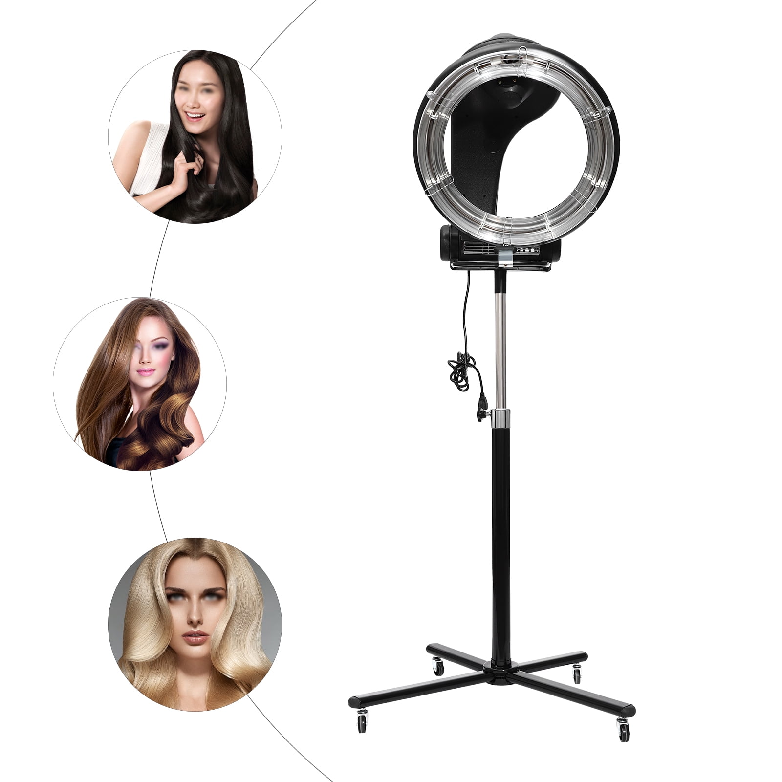 Peakora Professional Hair Dryer with Adjustable Height, Infrared Hair Coloring Dryer with Timer & Temperature Control, Freestanding Design for Salons