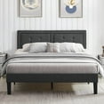 thumbnail image 3 of VECELO Queen Size Bed Frame, Modern Platform Bed Frame with Adjustable Button Tufted Upholstered Headboard for Bedroom, No Box Spring Needed, Easy Assembly, Dark Gray, 3 of 9
