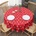 thumbnail image 2 of Christmas Round Tablecloth 70x70in(178x178cm) – Waterproof Polyester Table Cover with Full Print Design, Wrinkle Resistant & Washable for Kitchen Dining Party Decor, 2 of 5