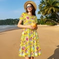thumbnail image 4 of Uemuo Love Heart1 Print Womens Summer Dress Casual Swing Short Sleeve Sundresses Beach A-line Shift Dress, 4 of 6