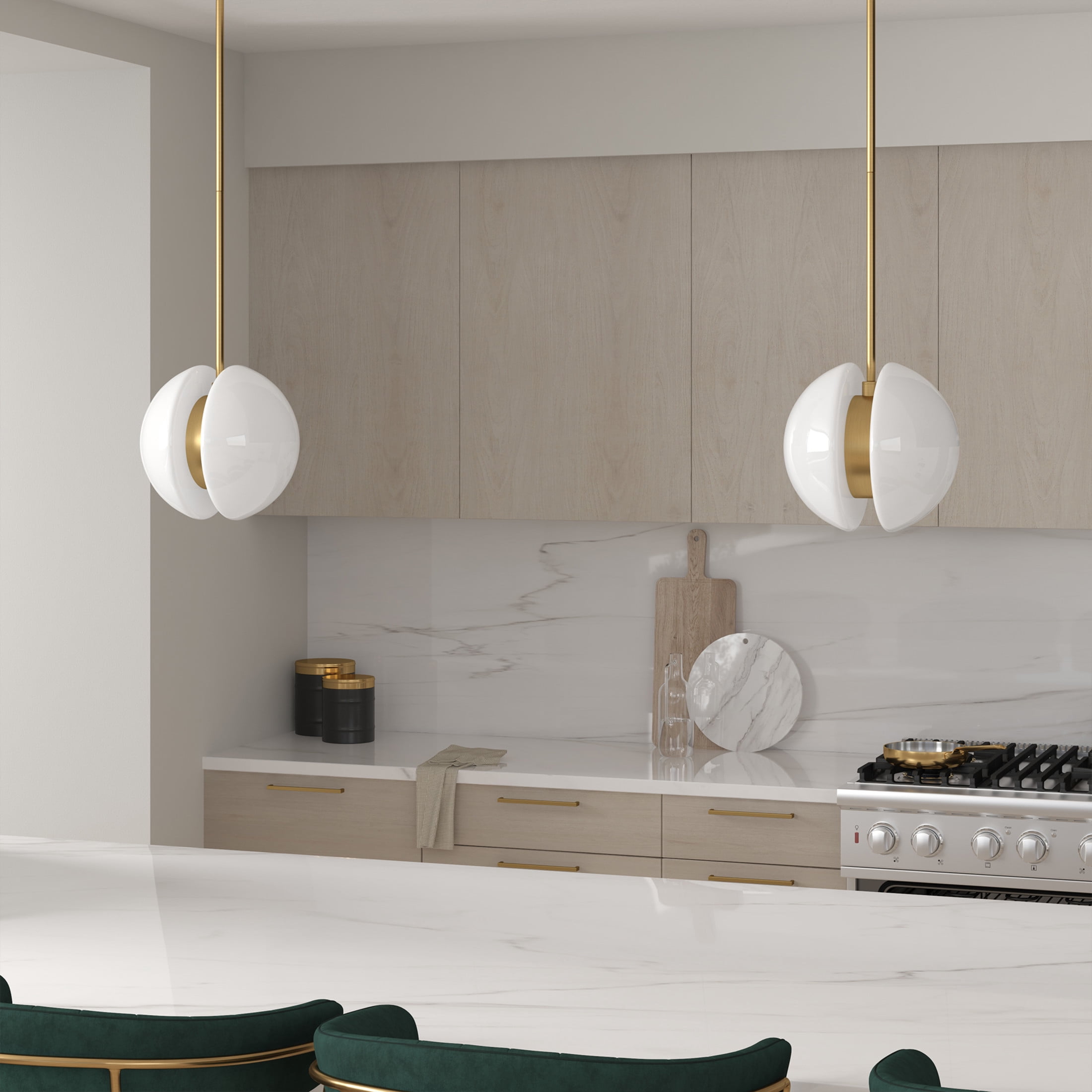 Evelyn&Zoe Modern/Contemporary 10" Wide Brass Pendant