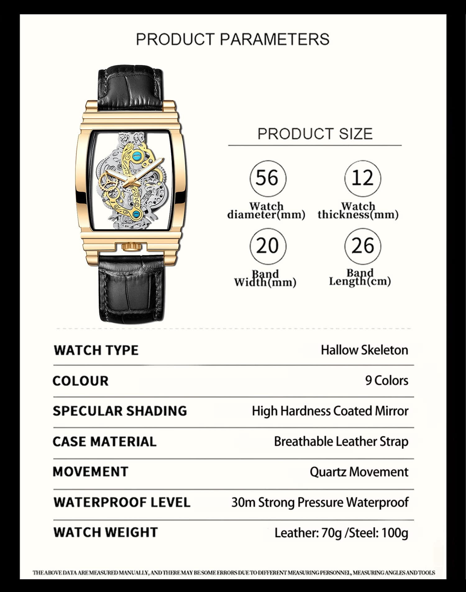 Skeleton Watch for Men - Leather, 30M Water Resistant, Luminous Markers | Stylish Business Watch