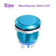 thumbnail image 4 of 1 Pcs 19mm Push Button Switch, IP66 1NO 0-250V 5A Momentary Latching Push Button Starter Light on Off Switch Self-reset, Aluminum Alloy Flat Head Blue, 4 of 7