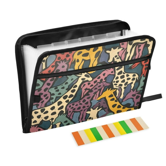 Organ Folder 14.2 x 0.8 x 10.6 Inches 13 Separate Pockets A4 Size Documents Folder A Sort Storage File Manager For The Home Office Colorful Giraffe