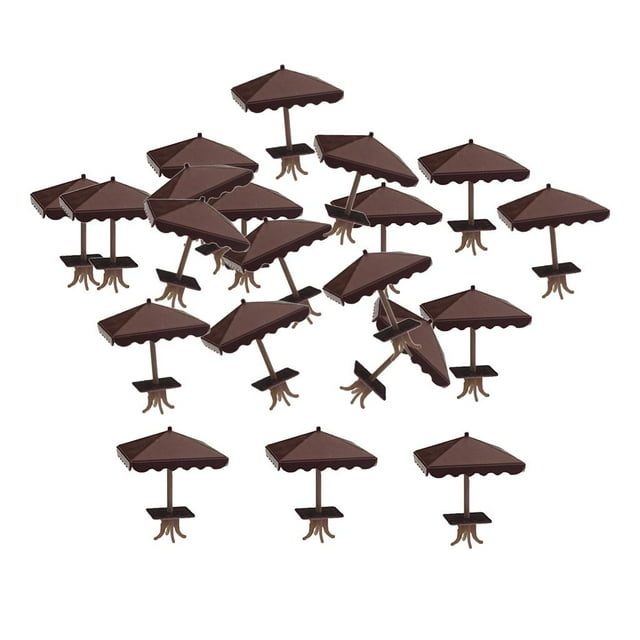 20 Pack Parapluies Modernes, Micro Modèle de Scène, Pièces, Accessoires 1: 100 Rouge