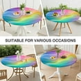 thumbnail image 7 of Rainbow Tie Dye Swirl Pattern Round Fitted Tablecloth with Elastic Edge,Dining Table Cover Waterproof,Outdoor Round Tablecloth for Camping,Dining,Indoor and Outdoor, 7 of 7