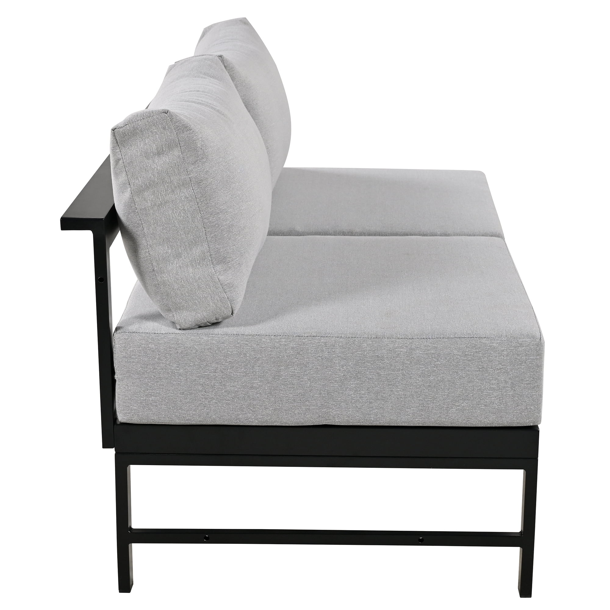 Harper & Bright Designs Outdoor Patio Furniture Set L-Shaped Aluminum Sectional Sofa All-Weather Patio Conversation Set with Cushions for Garden Backyard, Grey