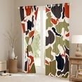 thumbnail image 4 of Feelyou Cartoon Fashion Camo Black Out Curtains for Teens, Chic Camouflage Curtains Pack of 2 (42x63 Each), Green Square Abstract Bedroom Curtains, Black Out Curtains Decor, 4 of 7