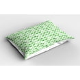 thumbnail image 2 of Ambesonne Green Pillow Sham 2 Pack, Clovers Moroccan, 26"x20", White Green, 2 of 3
