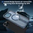 thumbnail image 7 of ELEHOLD For iPhone 16 Pro Max Shockproof Magnetic Rugged Case 3D Vented Design Cover, MagSafe Compatible, with Kickstand (Horizontal & Vertical Display), Blue, 7 of 7