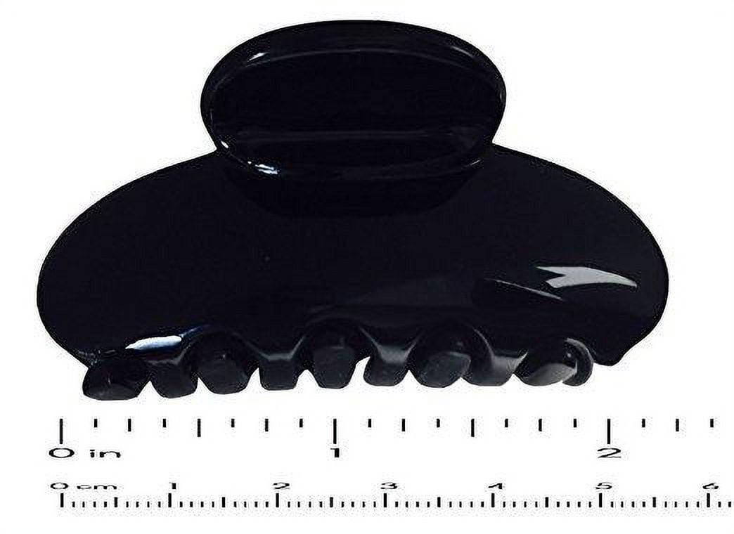 Parcelona French Clamp Black and Shell Small Celluloid Jaw Hair Claw Clip 2 Pcs
