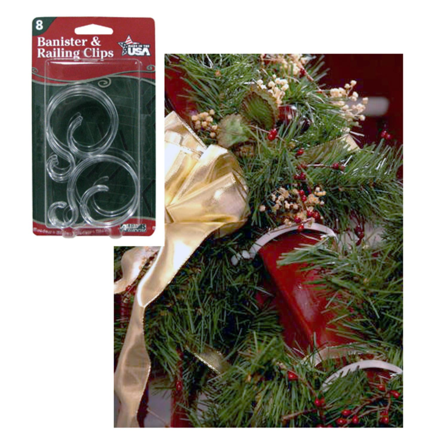 Pack Of 8 Banister Railing Clips For Christmas Decorations throughout Adams Banister And Railing Clips