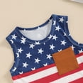 thumbnail image 5 of Okbabeha Toddler Boy 4th of July Outfit Letter Embroidery Short Sleeve Tops with StarStripe Shorts Fourth of July Clothes, 5 of 7