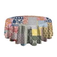 thumbnail image 5 of Pioneer Flower Floral Print Pattern Round Tablecloth 60"x60",Wrinkle Wipeable Table Cloth for Kitchen Dining Room Picnic Patio Party, 5 of 6