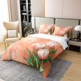 thumbnail image 3 of Erosebridal Housse de Couette Florale Rustique 100 % Coton Grand, Ensembles de Literie Tulipe Orange Taille Grand, Ensemble de Lit Réversible de Ferme, Décoration de Chambre en Microfibre, 3 Pcs (Sans Couette), 3 of 8