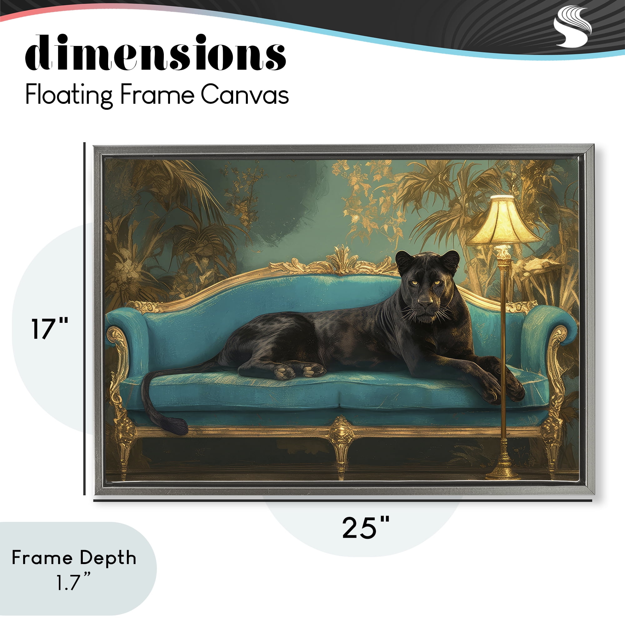Stupell Industries Exotic Lounging Panther Gray Framed Floater Canvas Wall Art, design by Tina LeCour